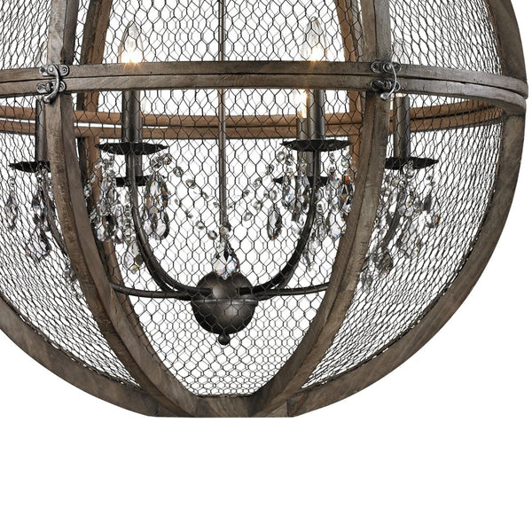 Atlas Renaissance Invention 3-Light Chandelier - Rustic Elegance with Crystal Accents for Modern Spaces Weathered Zinc 30'' CL11311-BN