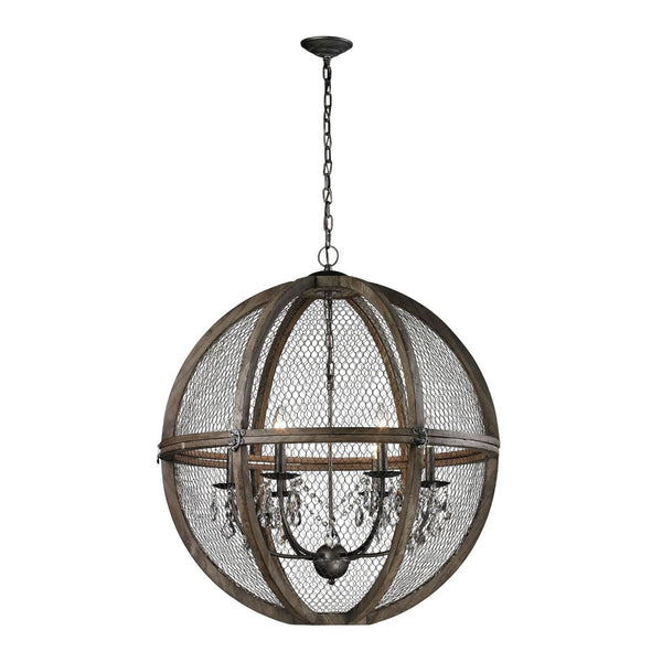 Atlas Renaissance Invention 3-Light Chandelier - Rustic Elegance with Crystal Accents for Modern Spaces Weathered Zinc 30'' CL11311-BN