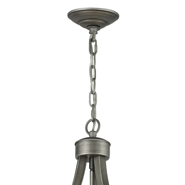 Atlas Renaissance 4-Light Chandelier - Rustic Elegance with Crystal Drops for Timeless Interior Style Weathered Zinc 30'' CL11312-BN