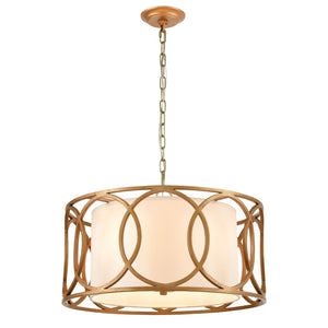 Atlas Ringlets 22" Wide 4-Light Chandelier - Modern Elegance with Soft Illumination for Any Space Golden Silver CL11313-GD