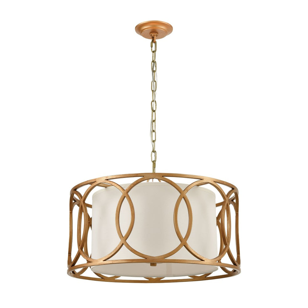 Atlas Ringlets 22" Wide 4-Light Chandelier - Modern Elegance with Soft Illumination for Any Space Golden Silver CL11313-GD