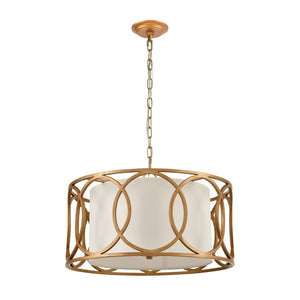 Atlas Ringlets 22" Wide 4-Light Chandelier - Modern Elegance with Soft Illumination for Any Space Golden Silver CL11313-GD