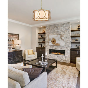 Atlas Ringlets 22" Wide 4-Light Chandelier - Modern Elegance with Soft Illumination for Any Space Golden Silver CL11313-GD