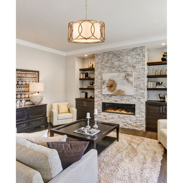 Atlas Ringlets 22" Wide 4-Light Chandelier - Modern Elegance with Soft Illumination for Any Space Golden Silver CL11313-GD