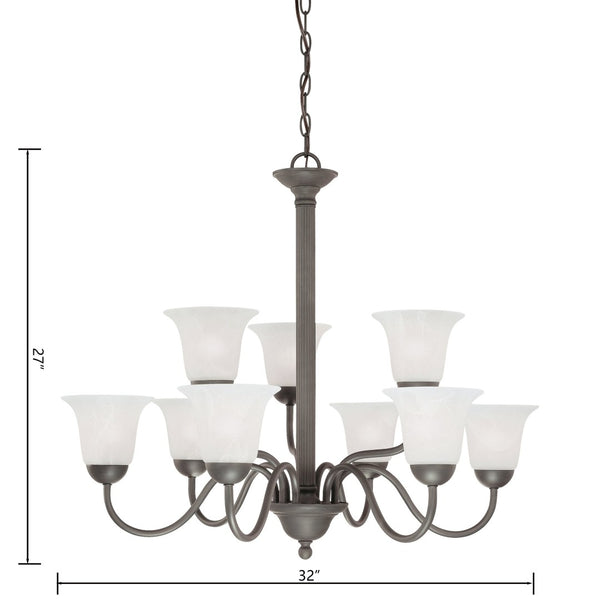 Atlas Riva 32" Wide 9-Light Chandelier - Timeless Painted Bronze Elegance for Classic Interiors CL11314-BZ