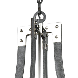 Atlas Riveted 28'' Wide 8-Light Chandelier - Industrial Elegance in Silverdust Iron with Polished Accents CL11315-SV