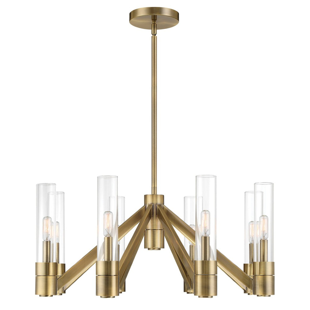 Atlas Rohe 28'' Wide 8-Light Chandelier - Modern Classic Illumination for Dining and Living Spaces Aged Brass CL11316-BS