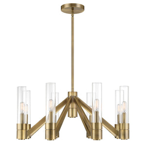 Atlas Rohe 28'' Wide 8-Light Chandelier - Modern Classic Illumination for Dining and Living Spaces Aged Brass CL11316-BS