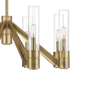 Atlas Rohe 28'' Wide 8-Light Chandelier - Modern Classic Illumination for Dining and Living Spaces Aged Brass CL11316-BS