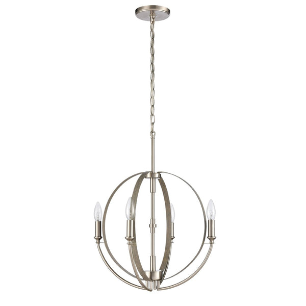 Atlas Rotunde Modern Globe Chandelier - 4-Light Fixture with Elegant Two-Tone Finish for Stylish Spaces Beechwood 18'' CL11317-BN