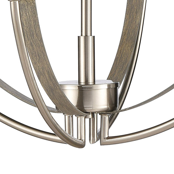 Atlas Rotunde Modern Globe Chandelier - 4-Light Fixture with Elegant Two-Tone Finish for Stylish Spaces Beechwood 18'' CL11317-BN