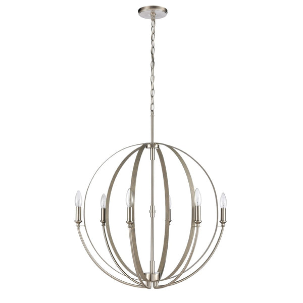 Atlas Rotunde Modern Globe Chandelier - 4-Light Fixture with Elegant Two-Tone Finish for Stylish Spaces Beechwood 26'' CL11318-BN