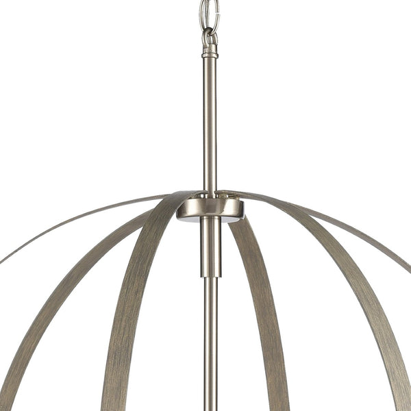 Atlas Rotunde Modern Globe Chandelier - 4-Light Fixture with Elegant Two-Tone Finish for Stylish Spaces Beechwood 26'' CL11318-BN