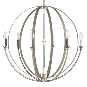 Atlas Rotunde Modern Globe Chandelier - 4-Light Fixture with Elegant Two-Tone Finish for Stylish Spaces Beechwood 26'' CL11318-BN