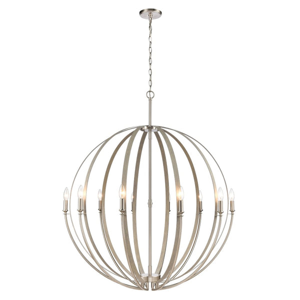 Atlas Rotunde Modern Globe Chandelier - 4-Light Fixture with Elegant Two-Tone Finish for Stylish Spaces Beechwood 38'' CL11319-BN
