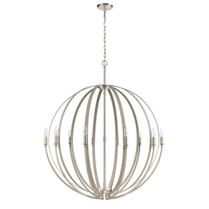Atlas Rotunde Modern Globe Chandelier - 4-Light Fixture with Elegant Two-Tone Finish for Stylish Spaces Beechwood 38'' CL11319-BN