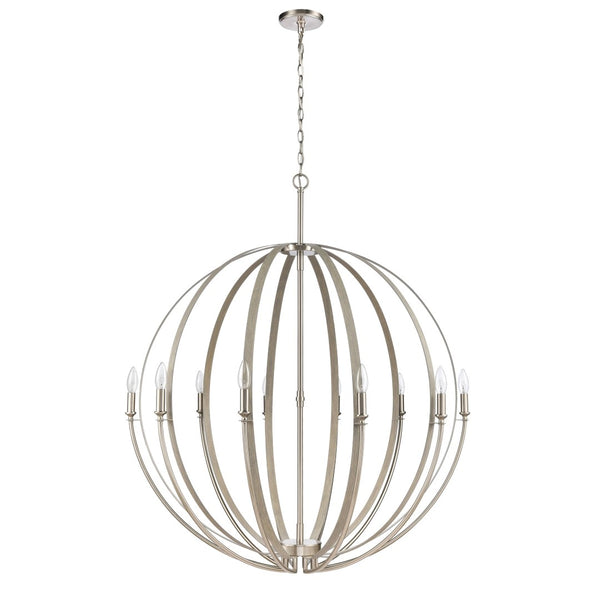 Atlas Rotunde Modern Globe Chandelier - 4-Light Fixture with Elegant Two-Tone Finish for Stylish Spaces Beechwood 38'' CL11319-BN