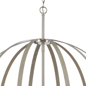 Atlas Rotunde Modern Globe Chandelier - 4-Light Fixture with Elegant Two-Tone Finish for Stylish Spaces Beechwood 38'' CL11319-BN