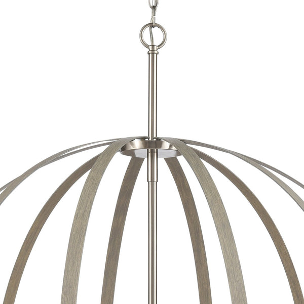 Atlas Rotunde Modern Globe Chandelier - 4-Light Fixture with Elegant Two-Tone Finish for Stylish Spaces Beechwood 38'' CL11319-BN