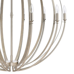 Atlas Rotunde Modern Globe Chandelier - 4-Light Fixture with Elegant Two-Tone Finish for Stylish Spaces Beechwood 38'' CL11319-BN