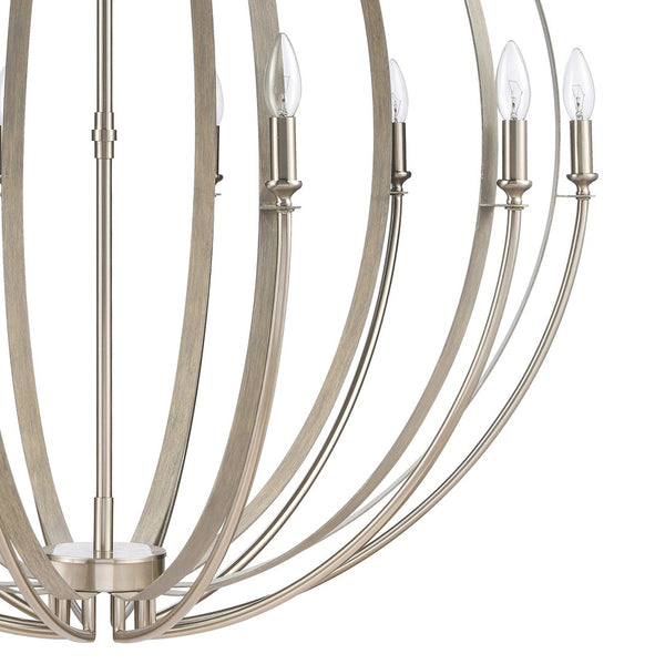 Atlas Rotunde Modern Globe Chandelier - 4-Light Fixture with Elegant Two-Tone Finish for Stylish Spaces Beechwood 38'' CL11319-BN