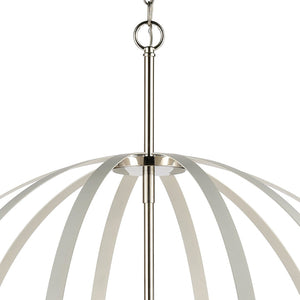 Atlas Rotunde Modern Globe Chandelier - 4-Light Fixture with Elegant Two-Tone Finish for Stylish Spaces Matte White 38'' CL11319-WH