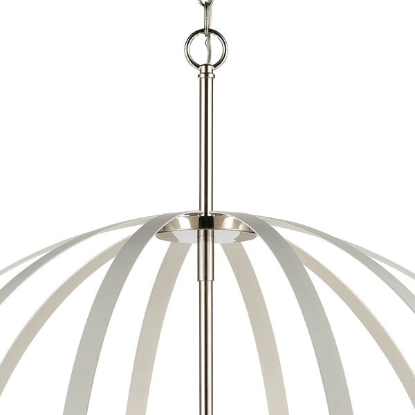 Atlas Rotunde Modern Globe Chandelier - 4-Light Fixture with Elegant Two-Tone Finish for Stylish Spaces Matte White 38'' CL11319-WH