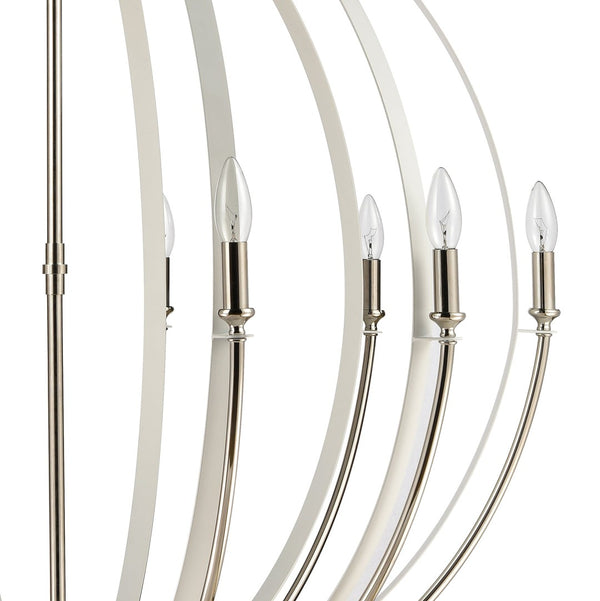 Atlas Rotunde Modern Globe Chandelier - 4-Light Fixture with Elegant Two-Tone Finish for Stylish Spaces Matte White 38'' CL11319-WH