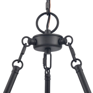 Atlas Rydell 24.5" Wide 5-Light Chandelier - Timeless Charm with Woven Shades for Stunning Ambiance Matte Black and Parchment CL11320-BK