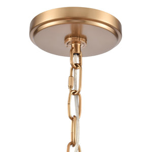 Atlas Rydell 24.5" Wide 5-Light Chandelier - Timeless Charm with Woven Shades for Stunning Ambiance Brushed Gold and Rattan CL11320-GD