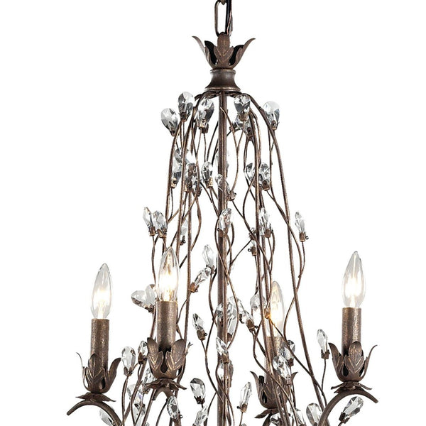 Atlas Sagemore 37'' Wide 12-Light Chandelier - Rustic Bronzed Elegance with Crystal Accents & Vines CL11321-BZ