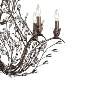Atlas Sagemore 37'' Wide 12-Light Chandelier - Rustic Bronzed Elegance with Crystal Accents & Vines CL11321-BZ
