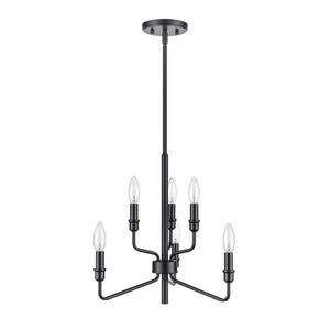 Atlas Saginaw 6-Light Chandelier - Elegant French Country Design for Dining Rooms and Living Spaces Matte Black 18'' CL11322-BK