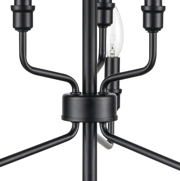 Atlas Saginaw 6-Light Chandelier - Elegant French Country Design for Dining Rooms and Living Spaces Matte Black 18'' CL11322-BK