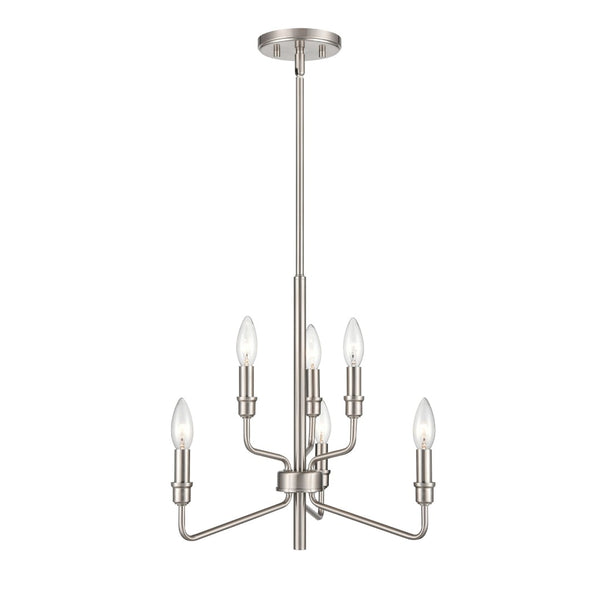 Atlas Saginaw 6-Light Chandelier - Elegant French Country Design for Dining Rooms and Living Spaces Satin Nickel 18'' CL11322-NK