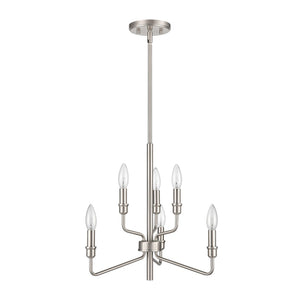 Atlas Saginaw 6-Light Chandelier - Elegant French Country Design for Dining Rooms and Living Spaces Satin Nickel 18'' CL11322-NK
