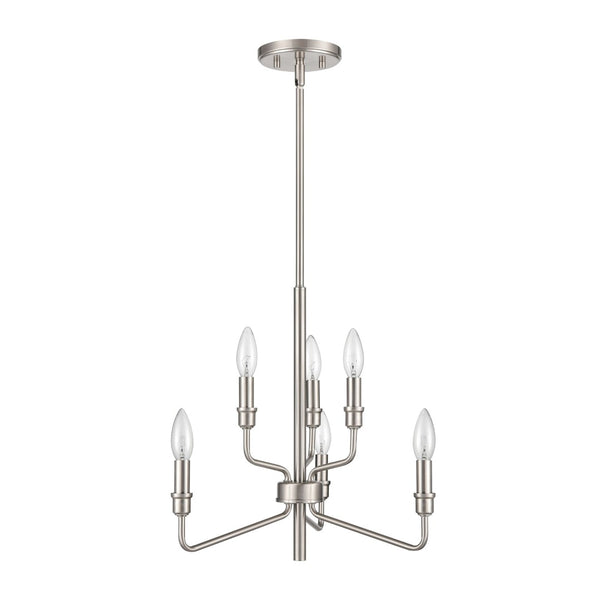Atlas Saginaw 6-Light Chandelier - Elegant French Country Design for Dining Rooms and Living Spaces Satin Nickel 18'' CL11322-NK