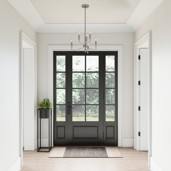 Atlas Saginaw 6-Light Chandelier - Elegant French Country Design for Dining Rooms and Living Spaces Satin Nickel 18'' CL11322-NK