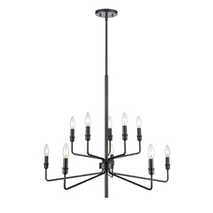 Atlas Saginaw 6-Light Chandelier - Elegant French Country Design for Dining Rooms and Living Spaces Matte Black 34'' CL11323-BK