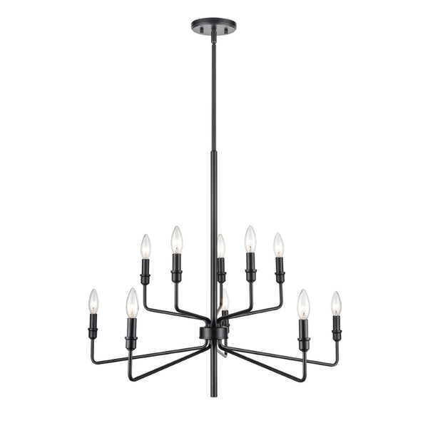 Atlas Saginaw 6-Light Chandelier - Elegant French Country Design for Dining Rooms and Living Spaces Matte Black 34'' CL11323-BK