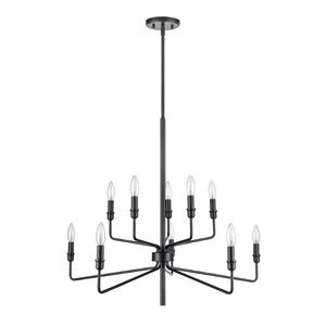 Atlas Saginaw 6-Light Chandelier - Elegant French Country Design for Dining Rooms and Living Spaces Matte Black 34'' CL11323-BK