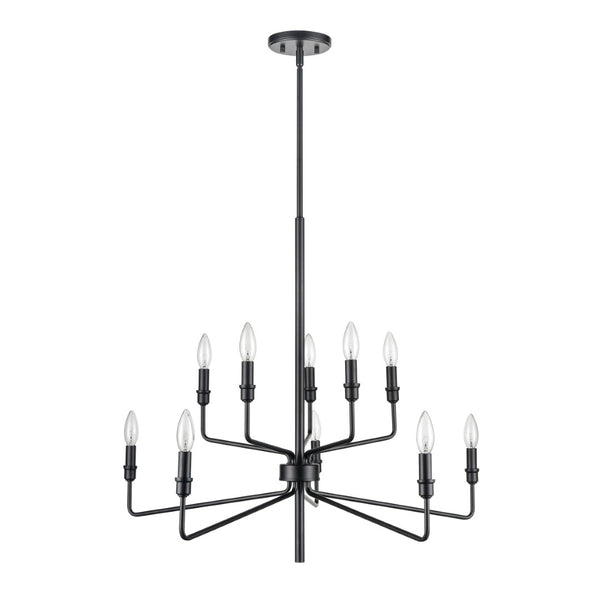 Atlas Saginaw 6-Light Chandelier - Elegant French Country Design for Dining Rooms and Living Spaces Matte Black 34'' CL11323-BK