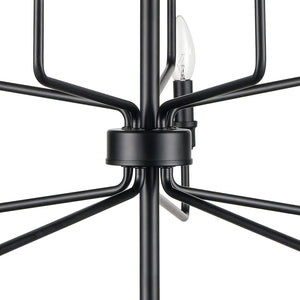 Atlas Saginaw 6-Light Chandelier - Elegant French Country Design for Dining Rooms and Living Spaces Matte Black 34'' CL11323-BK