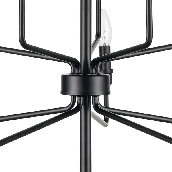 Atlas Saginaw 6-Light Chandelier - Elegant French Country Design for Dining Rooms and Living Spaces Matte Black 34'' CL11323-BK