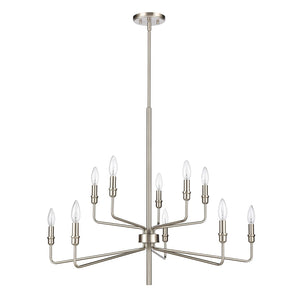 Atlas Saginaw 6-Light Chandelier - Elegant French Country Design for Dining Rooms and Living Spaces Satin Nickel 34'' CL11323-NK