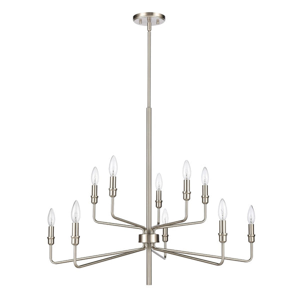 Atlas Saginaw 6-Light Chandelier - Elegant French Country Design for Dining Rooms and Living Spaces Satin Nickel 34'' CL11323-NK