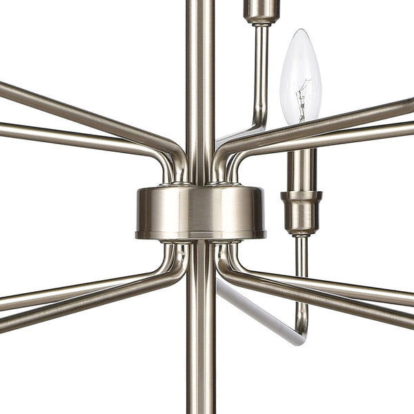 Atlas Saginaw 6-Light Chandelier - Elegant French Country Design for Dining Rooms and Living Spaces Satin Nickel 34'' CL11323-NK