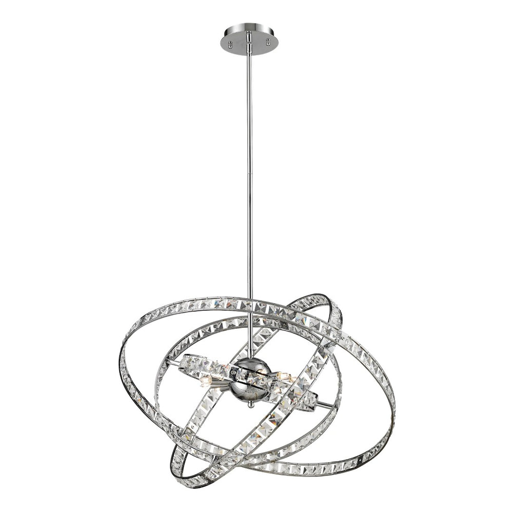 Atlas Saturn 24" Wide 6-Light Chandelier - Polished Chrome Finish, Celestial Design for Modern Interiors CL11324-CH