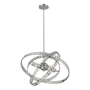 Atlas Saturn 24" Wide 6-Light Chandelier - Polished Chrome Finish, Celestial Design for Modern Interiors CL11324-CH