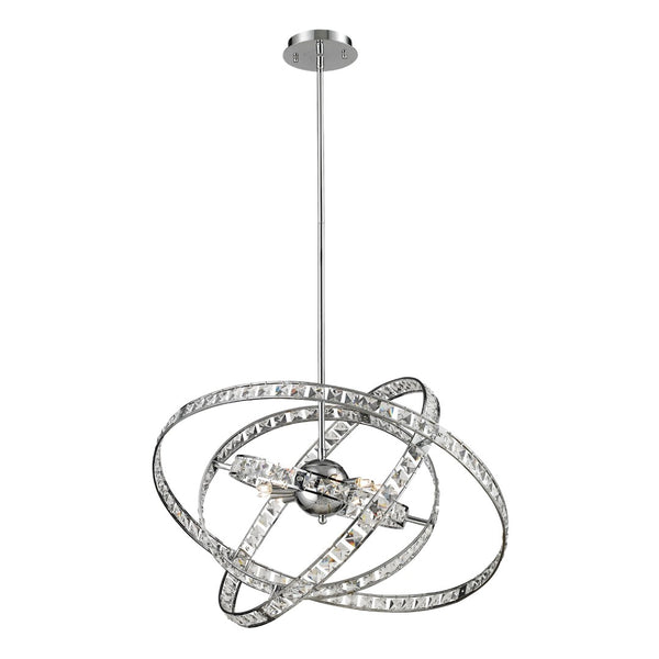 Atlas Saturn 24" Wide 6-Light Chandelier - Polished Chrome Finish, Celestial Design for Modern Interiors CL11324-CH